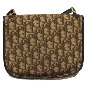 Christian Dior Trotter Canvas Shoulder Bag Brown Gold Auth BD172 - 0