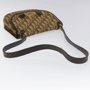 Christian Dior Trotter Canvas Shoulder Bag Brown Gold Auth BD172-7