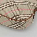 BURBERRY Nova Check Blue Label Shoulder Bag Canvas Beige Auth BD1720-15