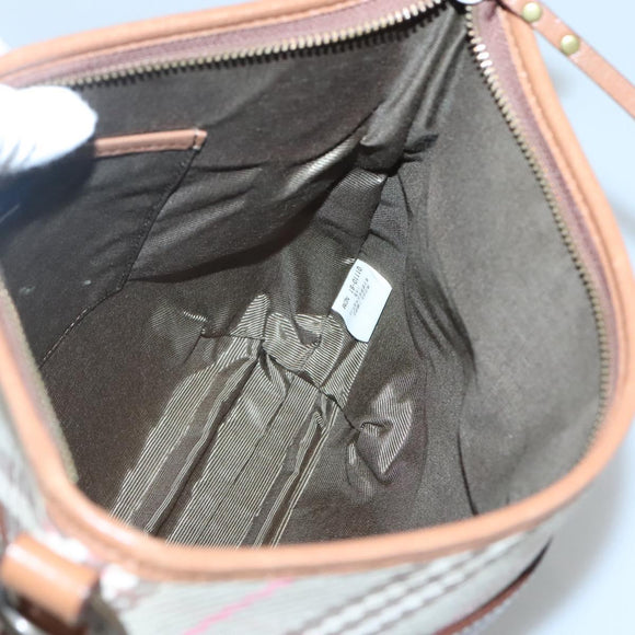 BURBERRY Nova Check Blue Label Shoulder Bag Canvas Beige Auth BD1720