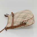 BURBERRY Nova Check Blue Label Shoulder Bag Canvas Beige Auth BD1720-4