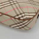 BURBERRY Nova Check Blue Label Shoulder Bag Canvas Beige Auth BD1720-7