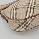 BURBERRY Nova Check Blue Label Shoulder Bag Canvas Beige Auth BD1720-14