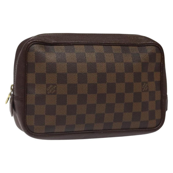 LOUIS VUITTON Damier Ebene Trousse Toilette Clutch Bag N47623 LV Auth BD1732
