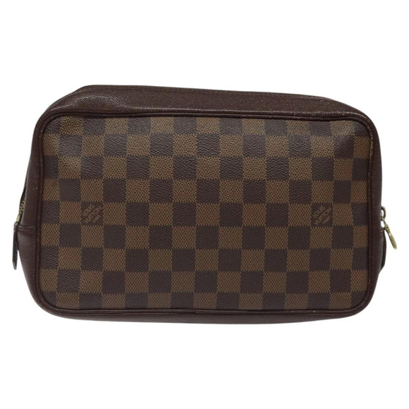 LOUIS VUITTON Damier Ebene Trousse Toilette Clutch Bag N47623 LV Auth BD1732