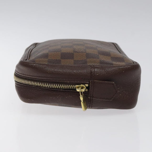 LOUIS VUITTON Damier Ebene Trousse Toilette Clutch Bag N47623 LV Auth BD1732