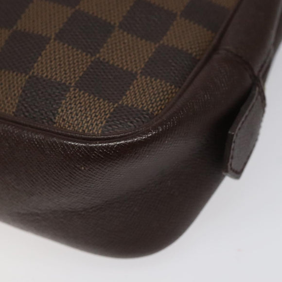 LOUIS VUITTON Damier Ebene Trousse Toilette Clutch Bag N47623 LV Auth BD1732