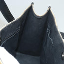 BURBERRY Nova Check Hand Bag PVC Beige Silver black Auth BD1739-17