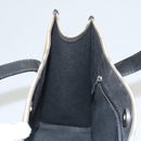 BURBERRY Nova Check Hand Bag PVC Beige Silver black Auth BD1739-18