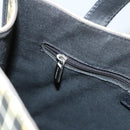 BURBERRY Nova Check Hand Bag PVC Beige Silver black Auth BD1739-19
