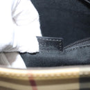 BURBERRY Nova Check Hand Bag PVC Beige Silver black Auth BD1739-12