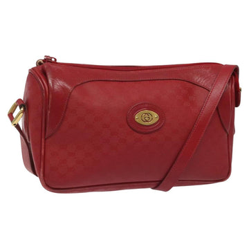 GUCCI Micro GG Supreme Shoulder Bag PVC Gold Red Auth BD174