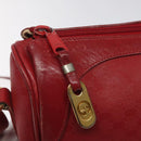 GUCCI Micro GG Supreme Shoulder Bag PVC Gold Red Auth BD174-10