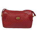 GUCCI Micro GG Supreme Shoulder Bag PVC Gold Red Auth BD174-13