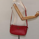 GUCCI Micro GG Supreme Shoulder Bag PVC Gold Red Auth BD174-21