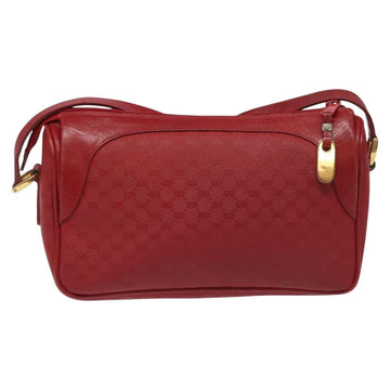 GUCCI Micro GG Supreme Shoulder Bag PVC Gold Red Auth BD174 - 0