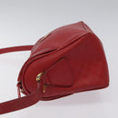 GUCCI Micro GG Supreme Shoulder Bag PVC Gold Red Auth BD174-4