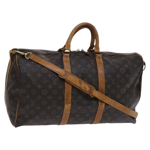 LOUIS VUITTON Monogram Keepall Bandouliere 50 Boston Bag M41416 LV Auth BD1754
