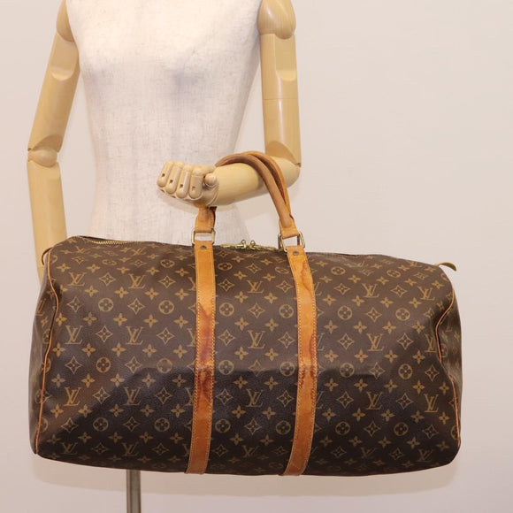 LOUIS VUITTON Monogram Keepall 55 Boston Bag M41424 LV Auth BD1755