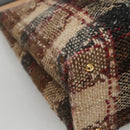 BURBERRY Nova Check Tote Bag Wool Beige Black gold Auth BD1763-16