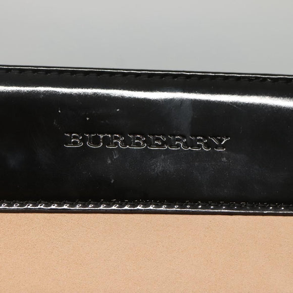 BURBERRY Nova Check Tote Bag Wool Beige Black gold Auth BD1763