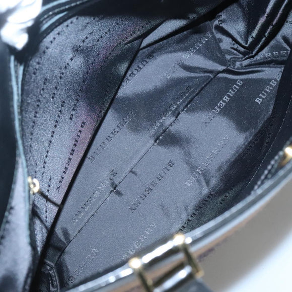 BURBERRY Nova Check Tote Bag Wool Beige Black gold Auth BD1763