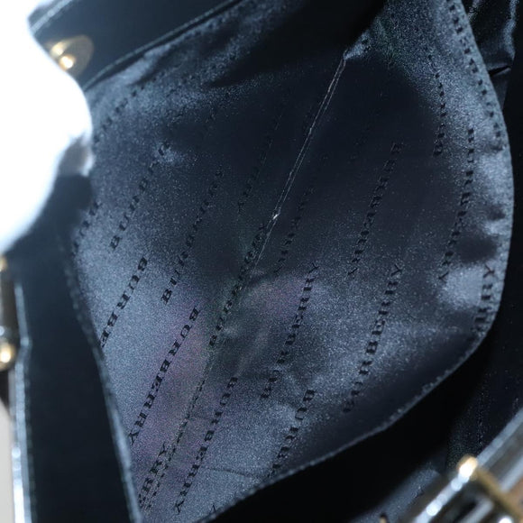 BURBERRY Nova Check Tote Bag Wool Beige Black gold Auth BD1763