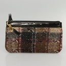 BURBERRY Nova Check Tote Bag Wool Beige Black gold Auth BD1763-20