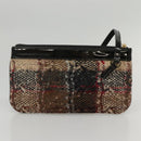 BURBERRY Nova Check Tote Bag Wool Beige Black gold Auth BD1763-21