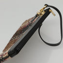 BURBERRY Nova Check Tote Bag Wool Beige Black gold Auth BD1763-23