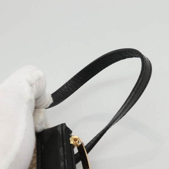 BURBERRY Nova Check Tote Bag Wool Beige Black gold Auth BD1763