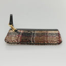 BURBERRY Nova Check Tote Bag Wool Beige Black gold Auth BD1763-26