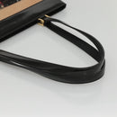 BURBERRY Nova Check Tote Bag Wool Beige Black gold Auth BD1763-7
