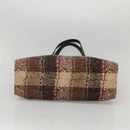 BURBERRY Nova Check Tote Bag Wool Beige Black gold Auth BD1763-5