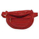 GUCCI Waist bag Leather Red Gold Auth BD1765-13