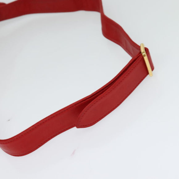 GUCCI Waist bag Leather Red Gold Auth BD1765