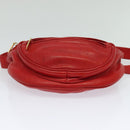 GUCCI Waist bag Leather Red Gold Auth BD1765-5