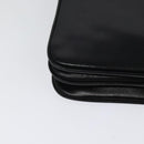 GUCCI Web Sherry Line Shoulder Bag Leather Black Gold Auth BD1766-12