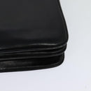 GUCCI Web Sherry Line Shoulder Bag Leather Black Gold Auth BD1766-17