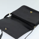 GUCCI Web Sherry Line Shoulder Bag Leather Black Gold Auth BD1766-14