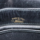 GUCCI Web Sherry Line Shoulder Bag Leather Black Gold Auth BD1766-15