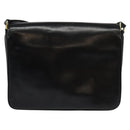 GUCCI Web Sherry Line Shoulder Bag Leather Black Gold Auth BD1766-2