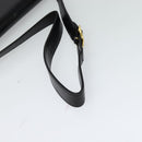 GUCCI Web Sherry Line Shoulder Bag Leather Black Gold Auth BD1766-7