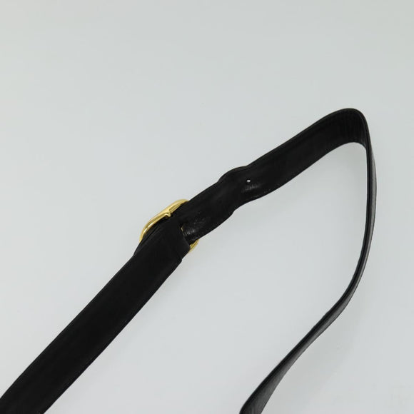 GUCCI Web Sherry Line Shoulder Bag Leather Black Gold Auth BD1766