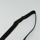 GUCCI Web Sherry Line Shoulder Bag Leather Black Gold Auth BD1766-14