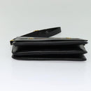 GUCCI Web Sherry Line Shoulder Bag Leather Black Gold Auth BD1766-5