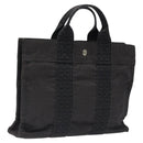 HERMES Her Line PM Tote Bag Canvas Gray Silver Auth BD1768-1