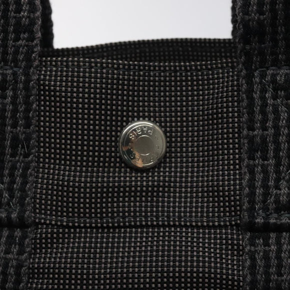 HERMES Her Line PM Tote Bag Canvas Gray Silver Auth BD1768