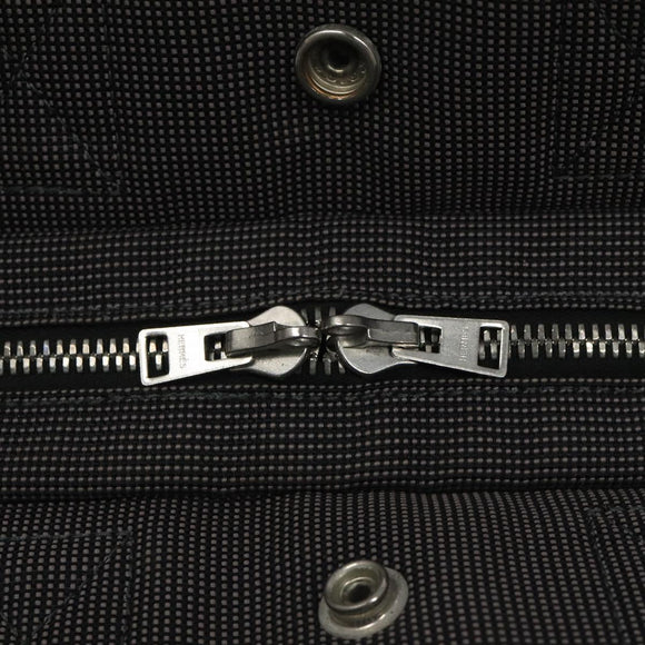 HERMES Her Line PM Tote Bag Canvas Gray Silver Auth BD1768