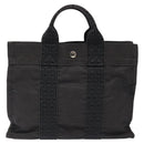 HERMES Her Line PM Tote Bag Canvas Gray Silver Auth BD1768-13